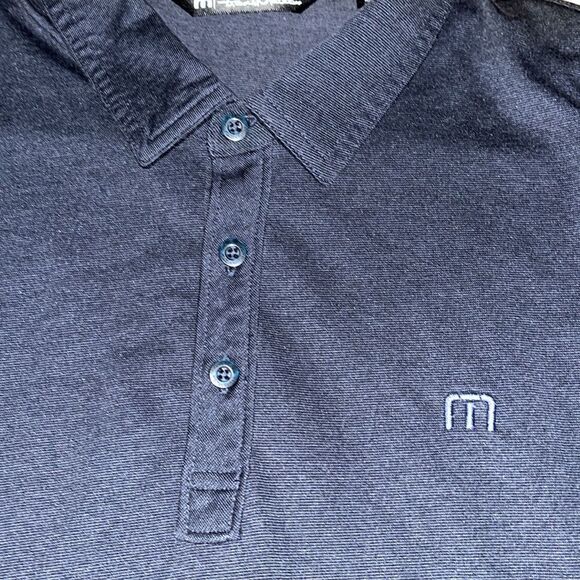 No Logo Dark Navy Blue Travis Mathew Golf Polo Shirt Classic fit XL Mens - Picture 3 of 6